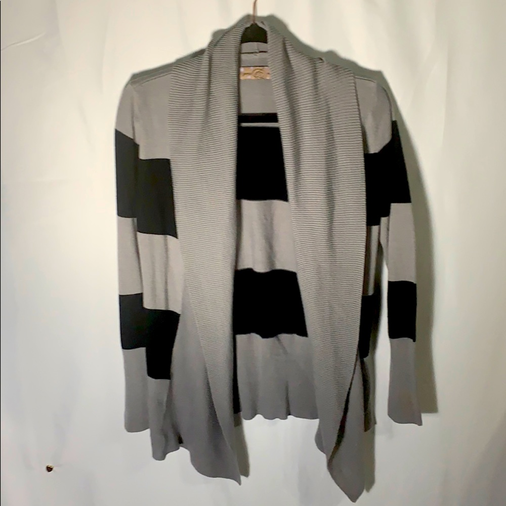 Black & grey stripe cardigan (B0040)